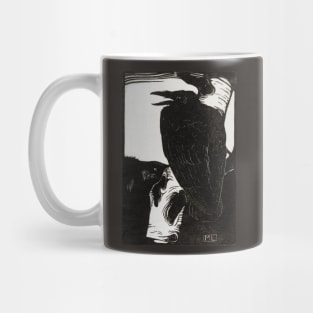 Raven on a tree branch Mug